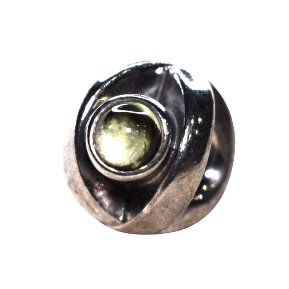 Pandora Peridot Eye Charm Bead Retired Sterling Silver August Birthstone - Picture 1 of 5